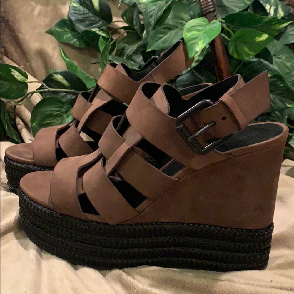 All Saints Marzee Two Tone Platform Wedge Sandal - Picture 10 of 16
